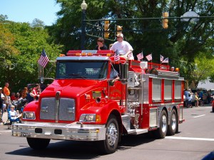 Neighboring community's new pumper-tanker . (You can never have too many fire trucks in a parade)