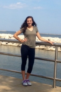...but a cute monkey at that.  Megan on the shores of Lake Michigan yesterday